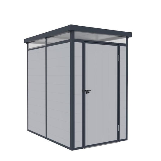 Lotus Curo 4x6 Light Grey Pent Plastic Shed with Panoramic Skylight