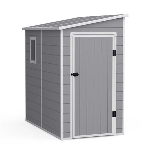 Lotus Veritas 6x4 Lean To Plastic Shed Light Grey With Floor