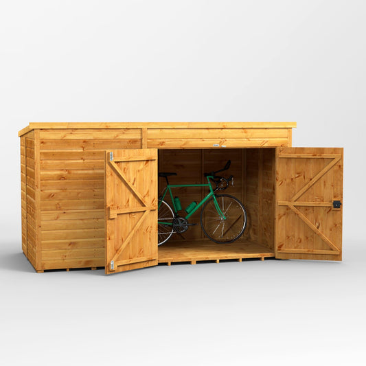 10x5 Power Wooden Bike Store - Pent Roof