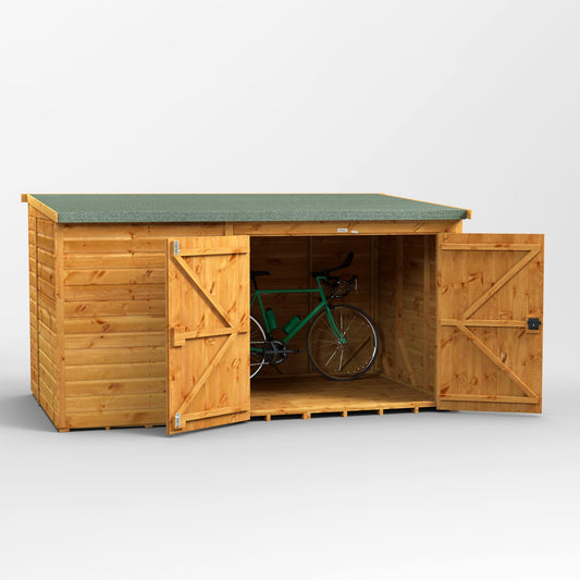10x6 Power Wooden Bike Store - Pent Roof