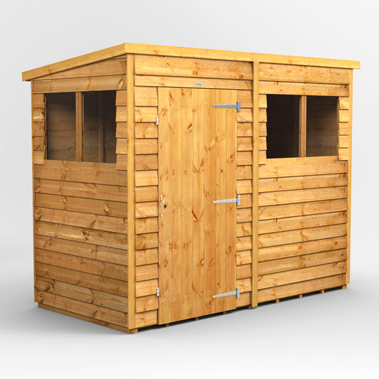 8x4 Power Overlap Pent Roof Shed