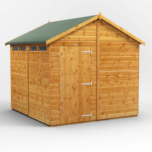 Power Apex Wooden Secure Shed 8x8